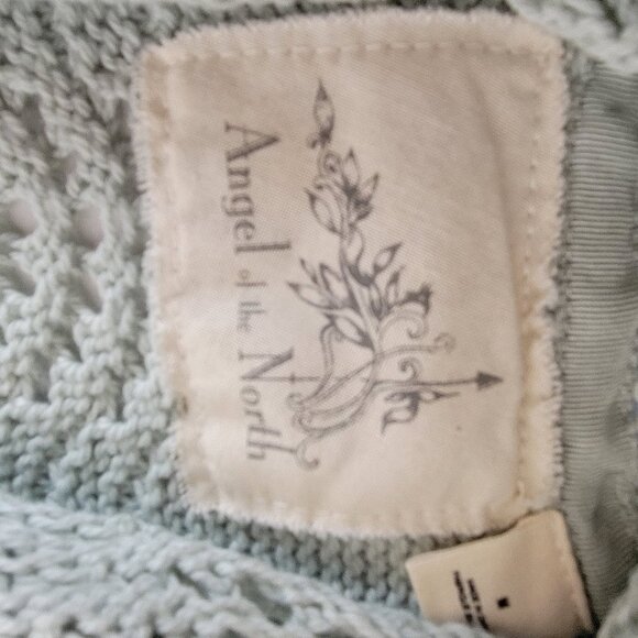 'New' Angle of the North Cotton Knit & Crochet Mint Green Cardigan Size M - Picture 4 of 10